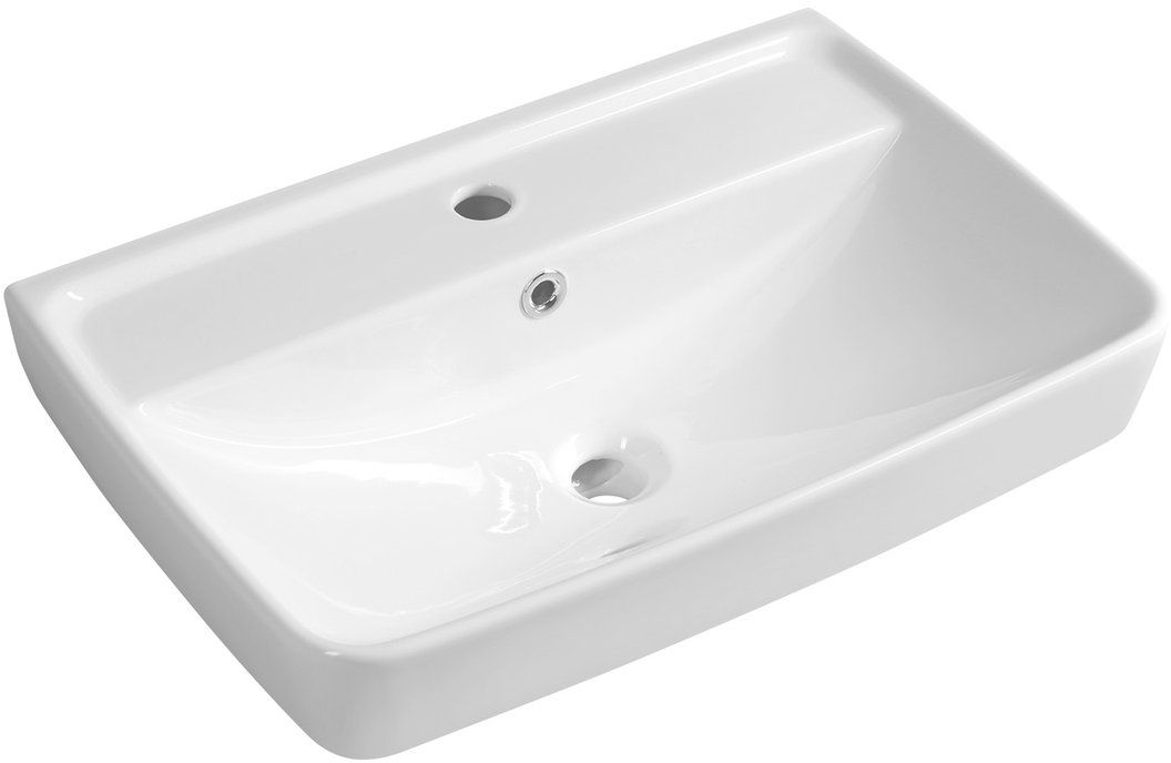 Aqualine Duru umywalka 60x40 cm prostokątna ścienna-meblowa biała TU0351