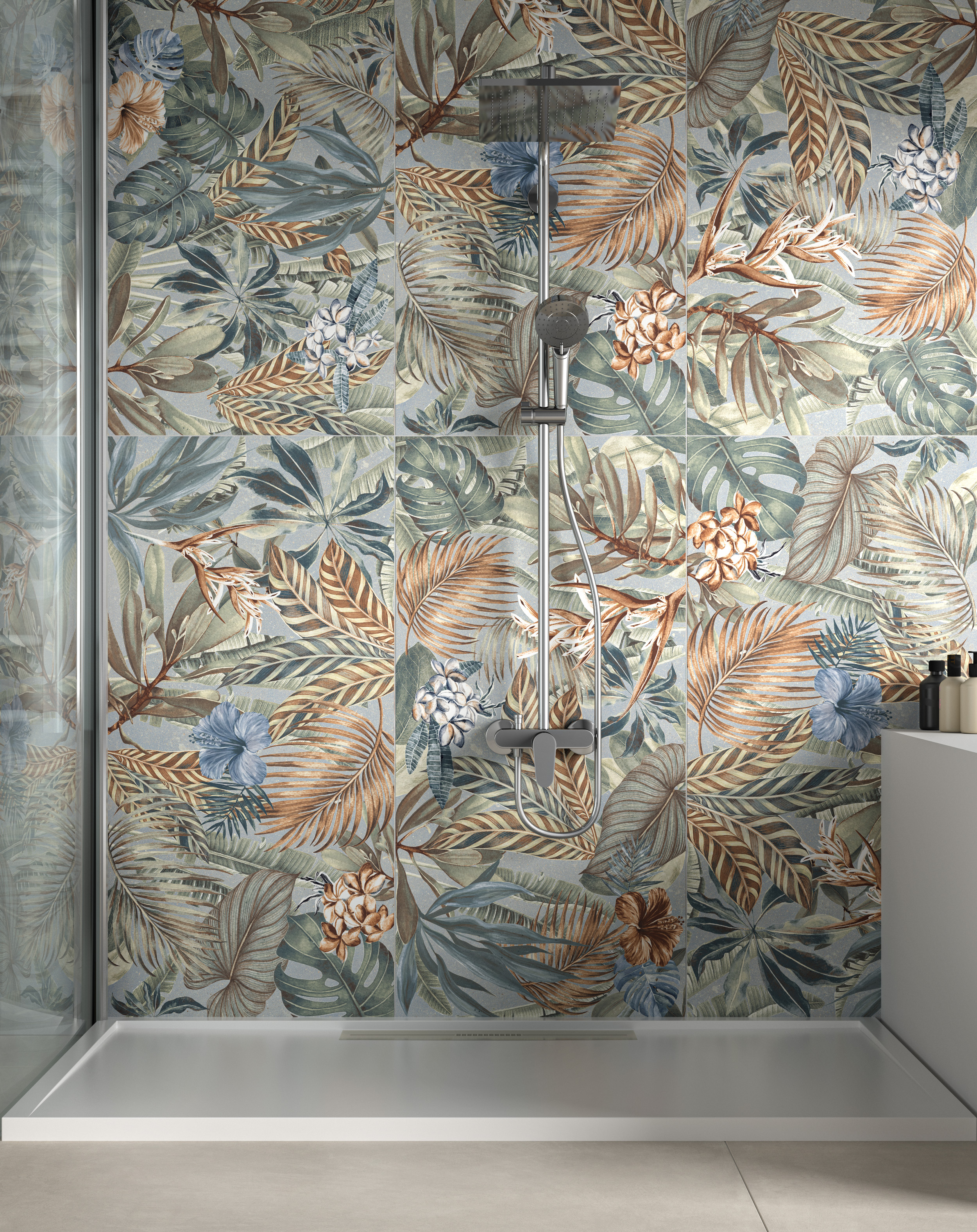 Idea Decori Jungle Avio Mix dekor ścienny 120x60 cm mix kolorów
