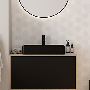 Oltens Duve umywalka 59x43,5 cm nablatowa prostokątna z powłoką SmartClean czarny mat 41800300 - Wysyłka w 24h
