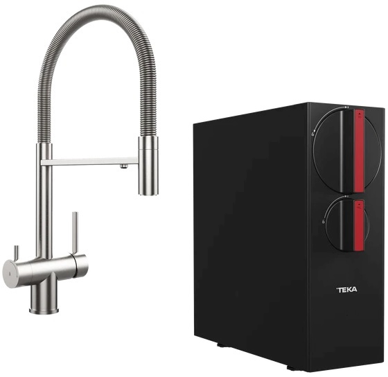 Zestaw Teka Uni bateria kuchenna do filtra wody stojąca inox z systemem odwróconej osmozy (116080001, 118510003) - Wysyłka w 24h