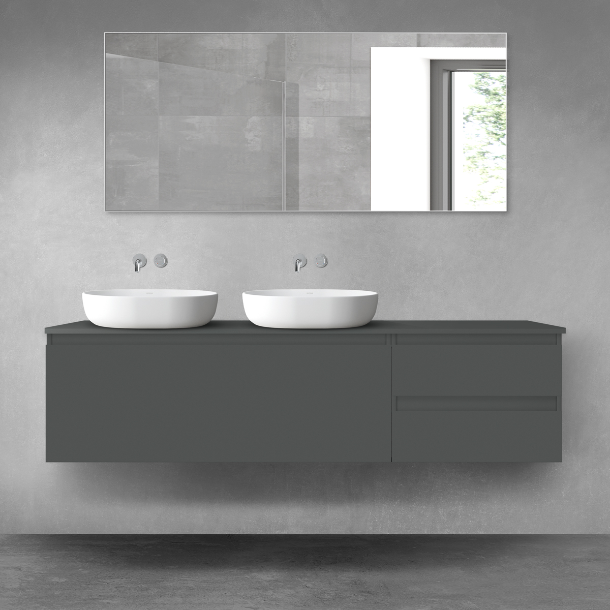 Oltens Vernal zestaw mebli łazienkowych 180 cm z blatem grafit mat 68590400 - Wysyłka w 24h