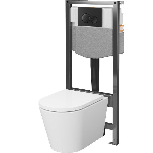 CERSANIT Zestaw podtynkowy SYSTEM 50 mech GRAFIT, miska KORAL, deska,