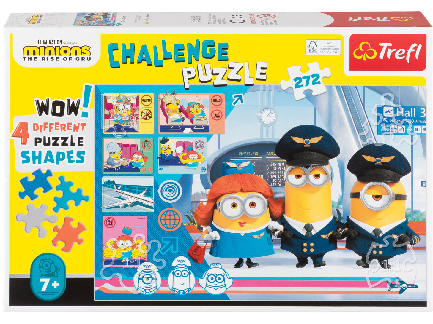 Trefl Puzzle Challenge z bohaterami bajek i filmów, 272 elementy Wzór Minionki: Wejście Gru