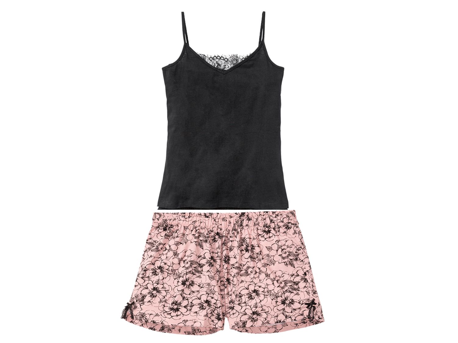 Esmara Lingerie Piżama damska letnia Czarny, S 36/38