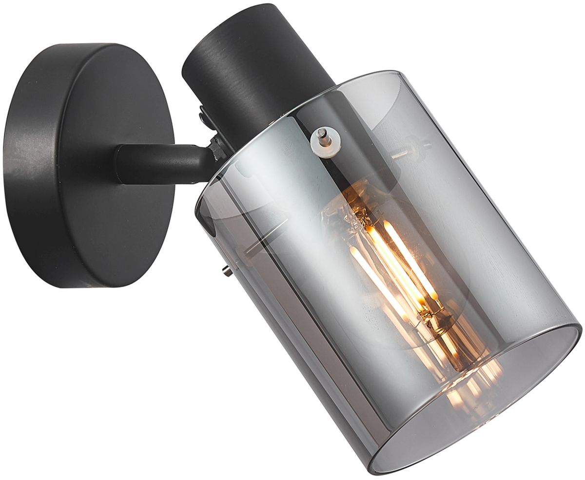 Darmowa Dostawa - Kinkiet 1x40 W czarny-przydymiony Italux Sardo SPL55811BKSG