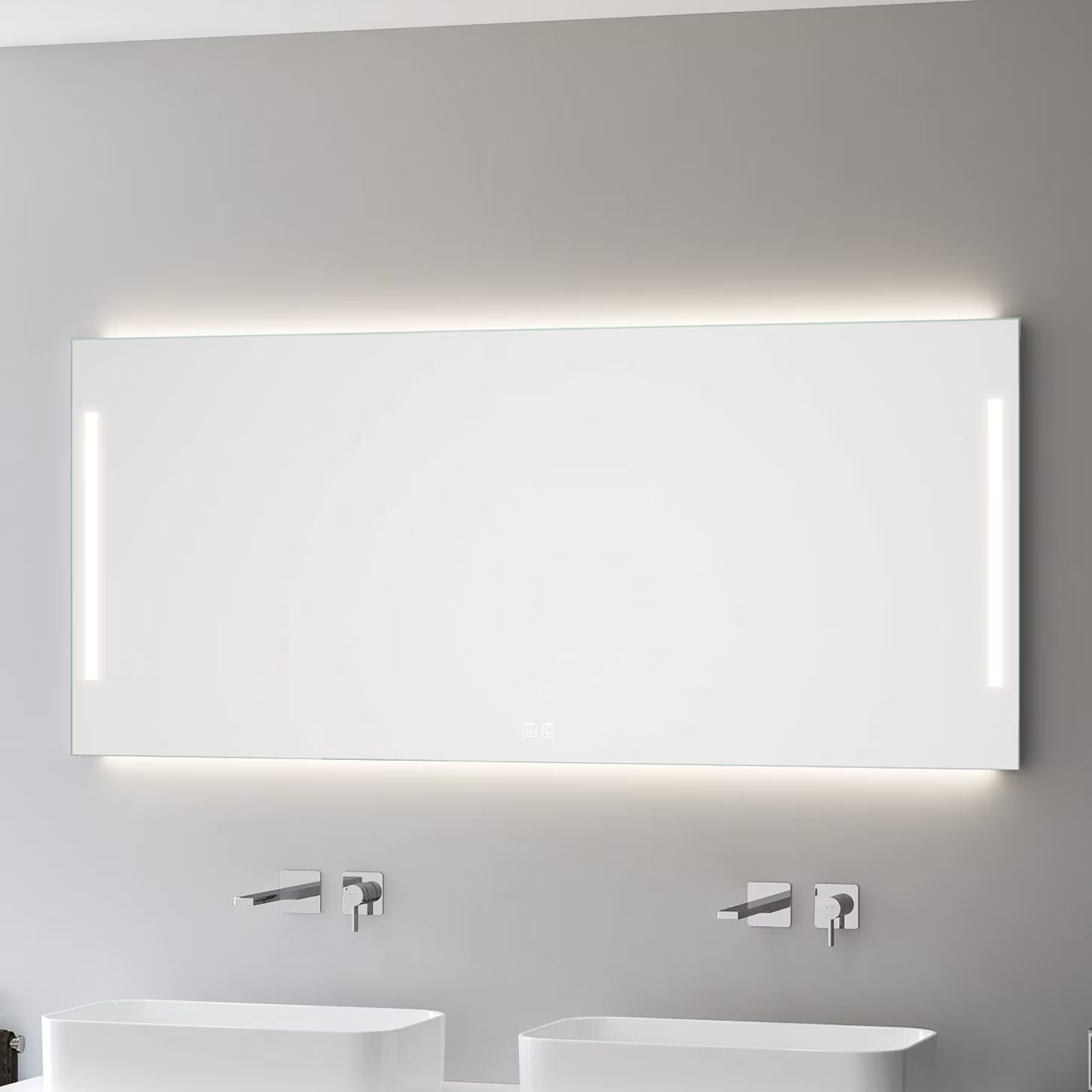 Darmowa Dostawa - Lustro 160x60 cm prostokątne z oświetleniem srebrny Kronenbach Sun US166082KBSNLEDN