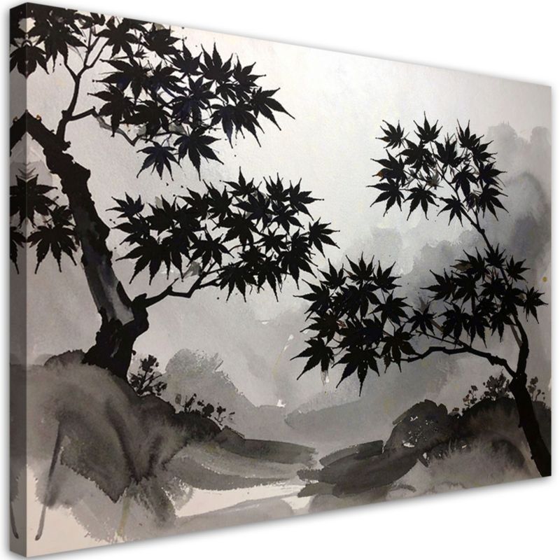 Obraz do salonu sypialni kuchni biura Feeby Czarne drzewa klonu 30x20cm 1szt