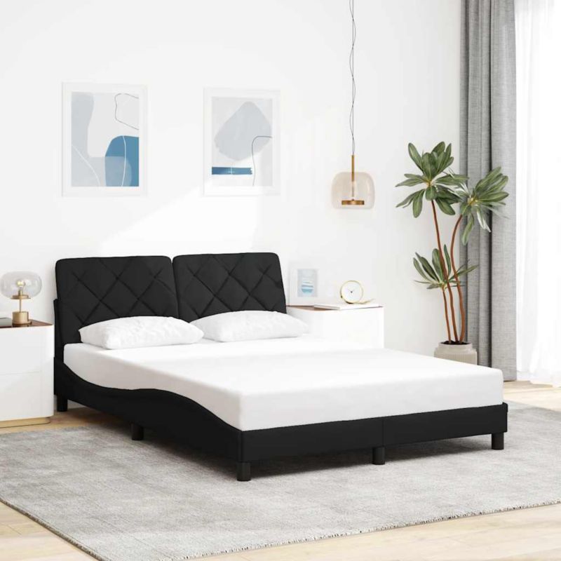 Rama łóżka bez materaca czarna obita tkaniną WaszeMeble 120x200 WM-3310589 1 szt.