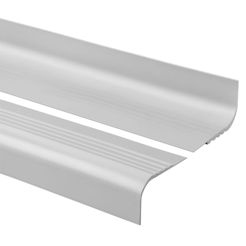 Profil schodowy PCV 40x42 mm QUEST, antypoślizgowy nosek schodowy, 150 cm - szary, 1 szt.