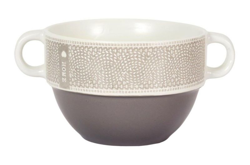 Miska na zupę Home Duo HowHomely ceramiczna taupe 500 ml 1 szt.