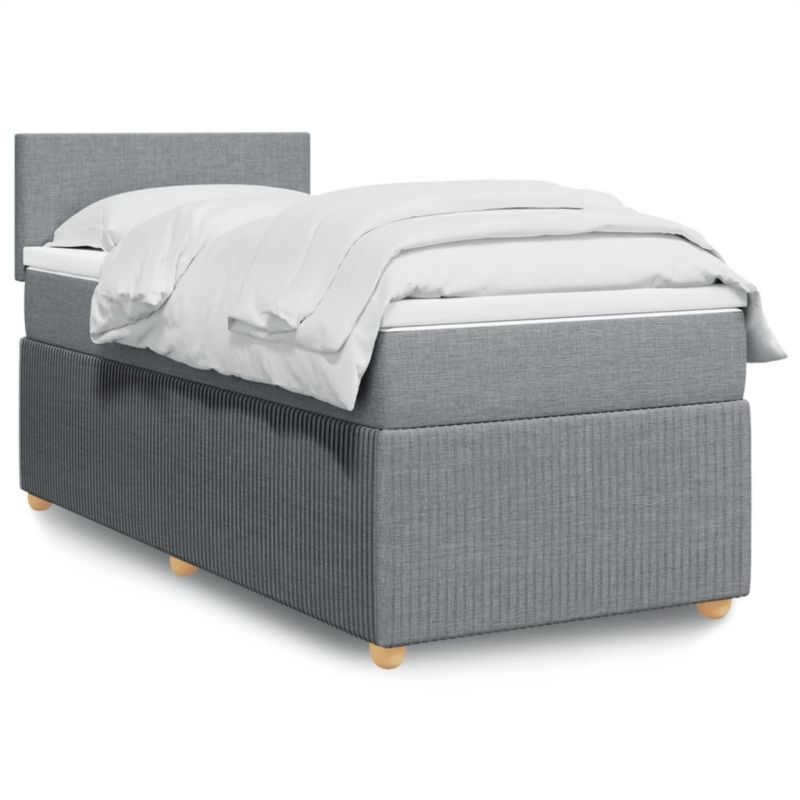 Łóżko kontynentalne WaszeMeble 90x190 cm jasnoszare WM-3287304 1 szt.