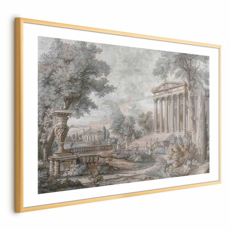 Plakat Artgeist Świątynia na wzgórzu 90x60 cm z ramą złotą 1 szt