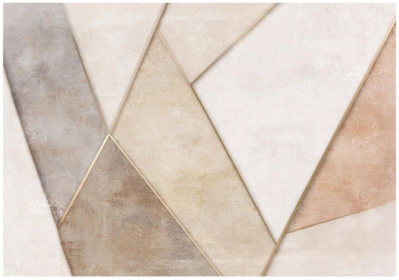 Fototapeta WALLARENA Do Sypialni Salonu Na Flizelinie Abstrakcja Geometryczna Boho Beżowy 254x184 cm 16440V4 1 szt.