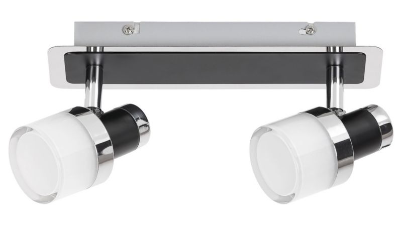 Kinkiet ścienny Rabalux Harold czarny-szkło opalizowane LED 10W 4000K 800lm IP44 wym: 10 x 25 x 14 cm - 1 szt.