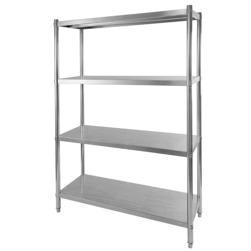 Regał kuchenny gastronomiczny magazynowy Mega-M X Standard ze stali nierdzewnej skręcany z 4 półkami 120x40x180 cm 1szt.