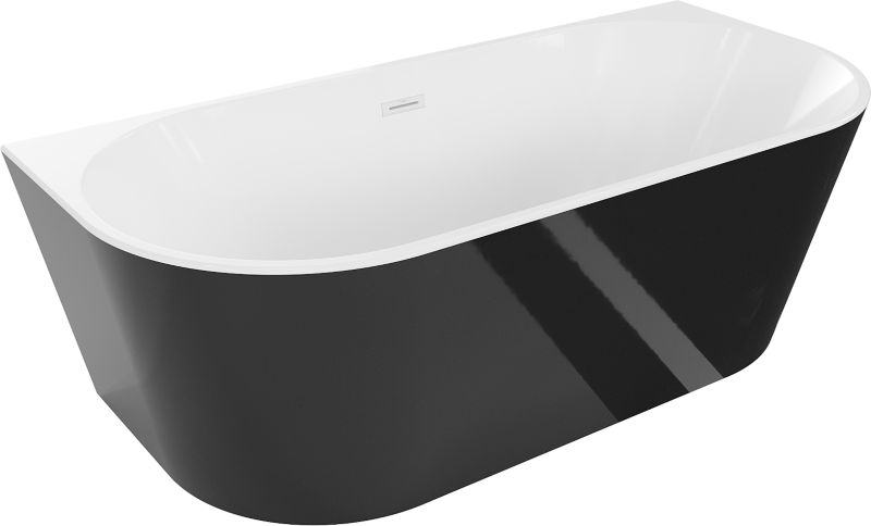 Wanna przyścienna Mexen Oval biały czarny 140x75 cm 52671407575-201 szt.