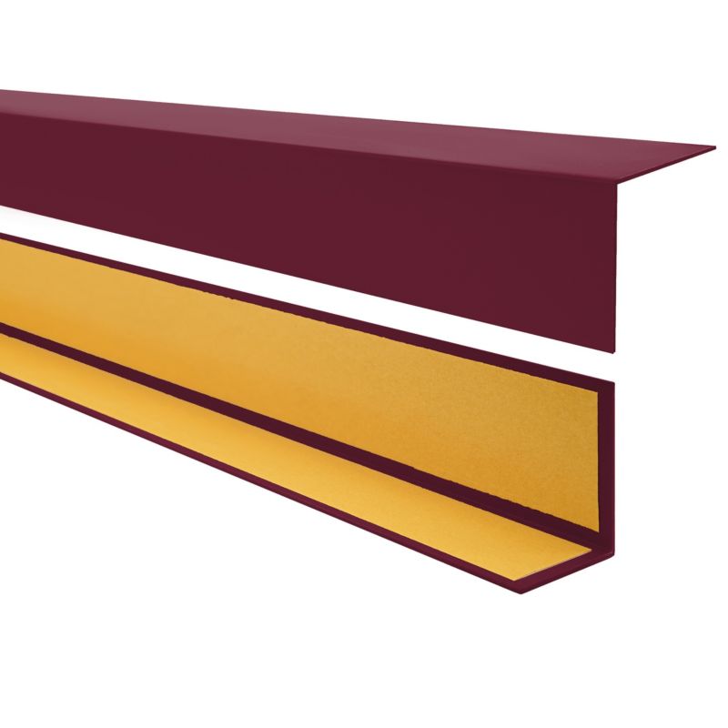 Kątownik twardy samoprzylepny PCV 15x15 mm QUEST, Profil Narożny Dekoracyjny L - 200 cm, bordowy