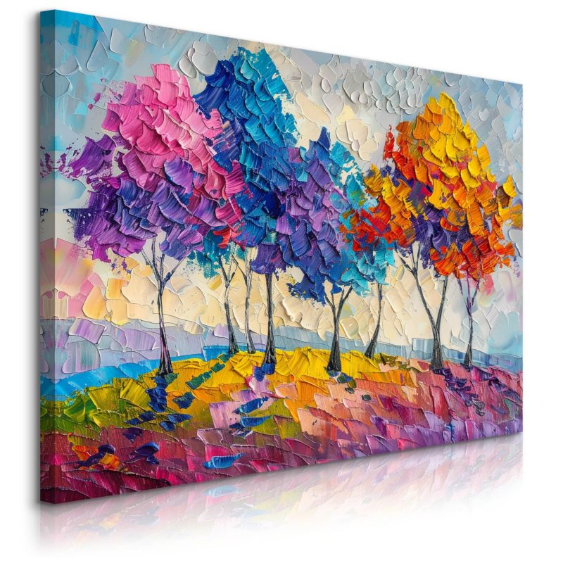 Obraz Muralo Kolorowe Drzewa Abstrakcja Malarstwo Las 40x30 cm 1 szt.