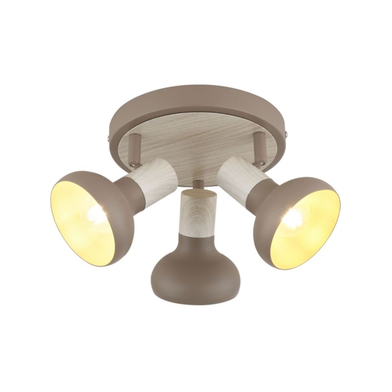 Lampa sufitowa efekt drewna Candellux Puerto brązowa 3xE14x40W IP20 wym:18x34x34cm - 1 szt.