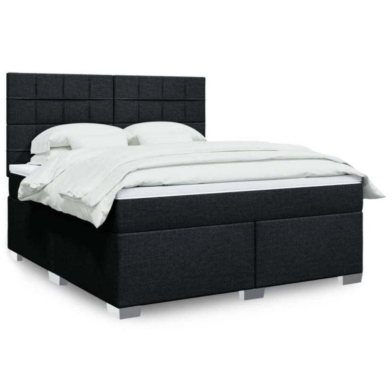 Łóżko z materacem WaszeMeble 180x200 cm Czarny tkanina WM-3290569 1 szt.