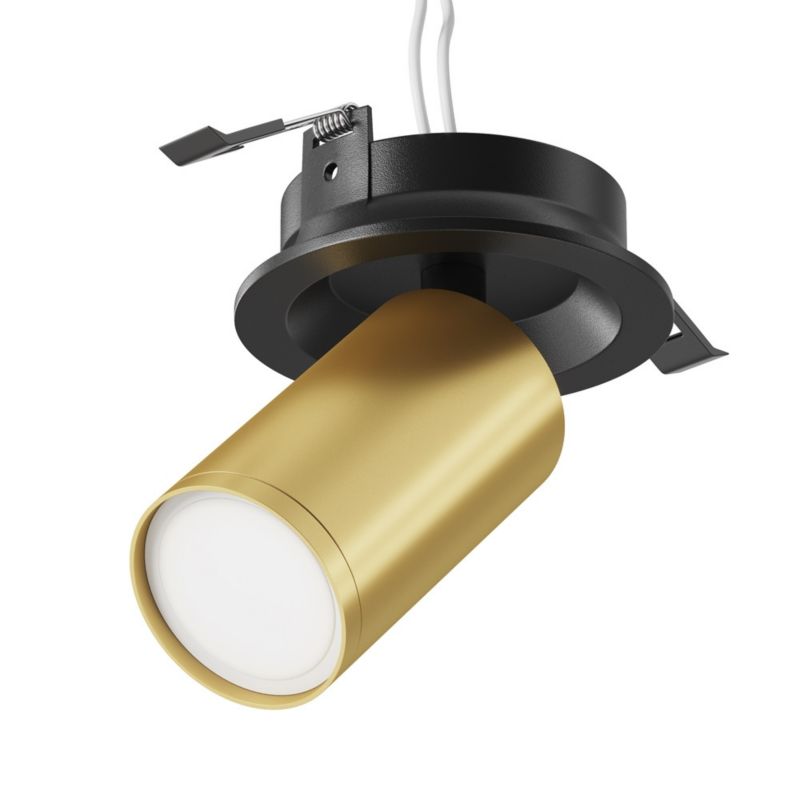 Oprawa sufitowa wpuszczana Maytoni Focus S czarno-złota 1 x GU10 x 10W IP20 wym: 12,3 x 5,2 x 5,2 cm okrągła - 1 szt.