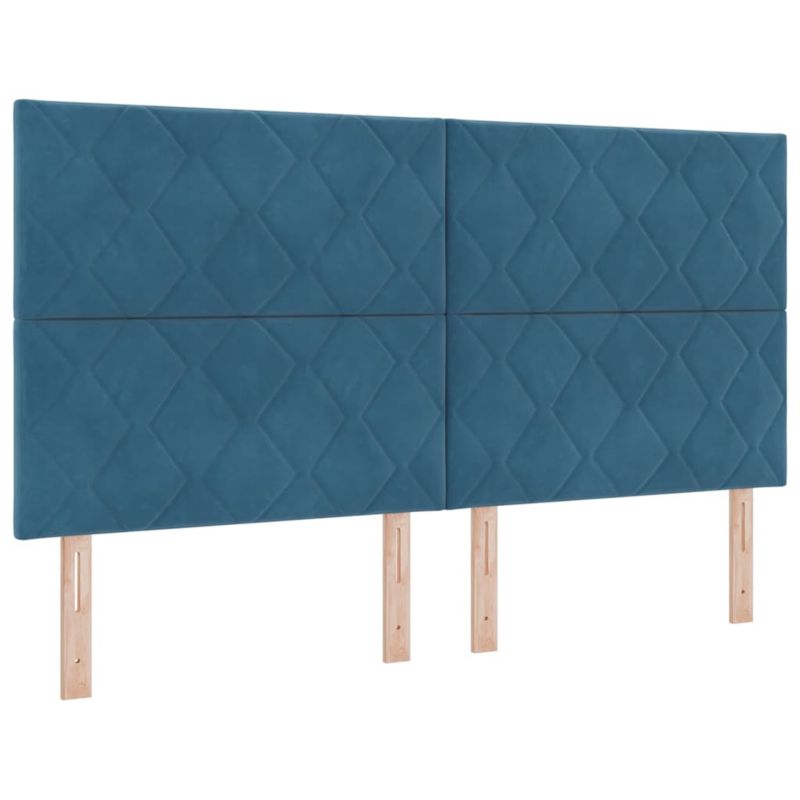 Łóżko z materacem WaszeMeble 180x200 cm Ciemnoniebieski aksamit WM-3339918 1 szt.