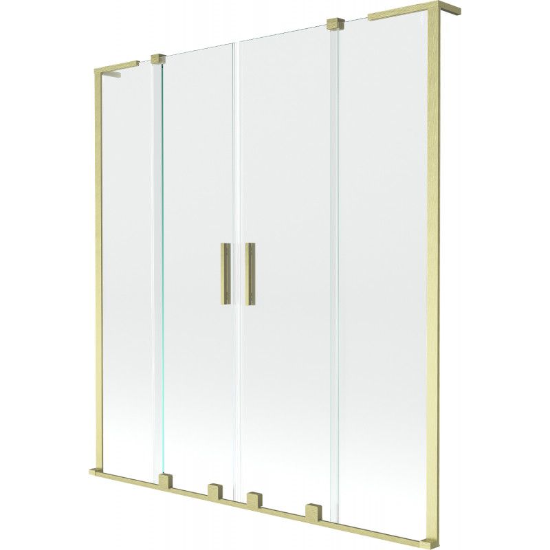 Parawan nawannowy rozsuwany Mexen Velar L złoty 150x150 cm 1 szt.