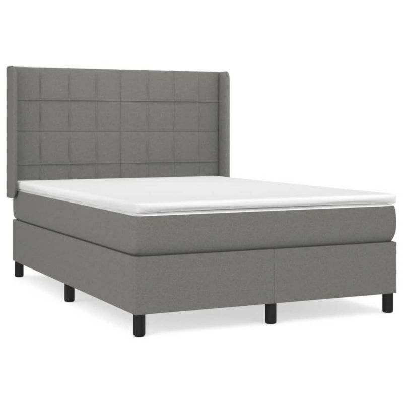 Łóżko kontynentalne WaszeMeble 140x190 cm ciemnoszara WM-3131426 1 szt.