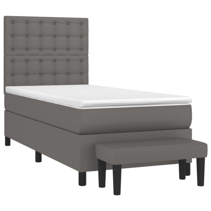 Łóżko kontynentalne WaszeMeble 90x190 cm szare WM-3137639 1 szt.