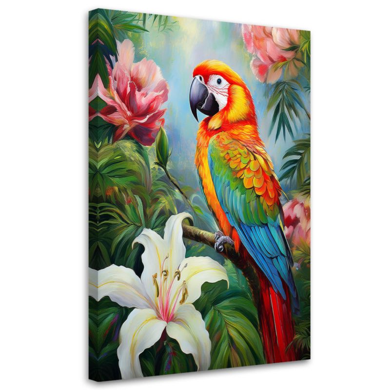 Obraz na płótnie Feeby Tropikalna Papuga Zwierzęta 60x90cm 1szt