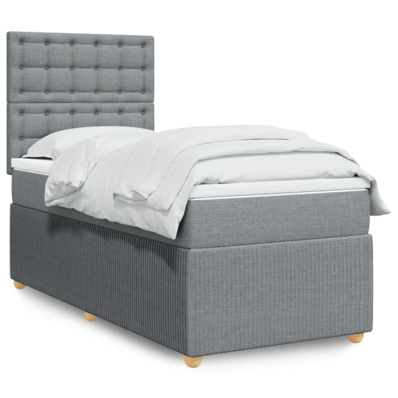 Łóżko kontynentalne WaszeMeble 90x190 cm jasnoszare WM-3294225 1 szt.