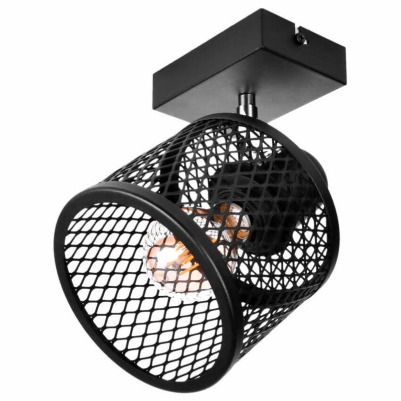 Lampa sufitowo ścienna Szpak Basket 1 S17 industrialna metalowa 1xE27 1szt