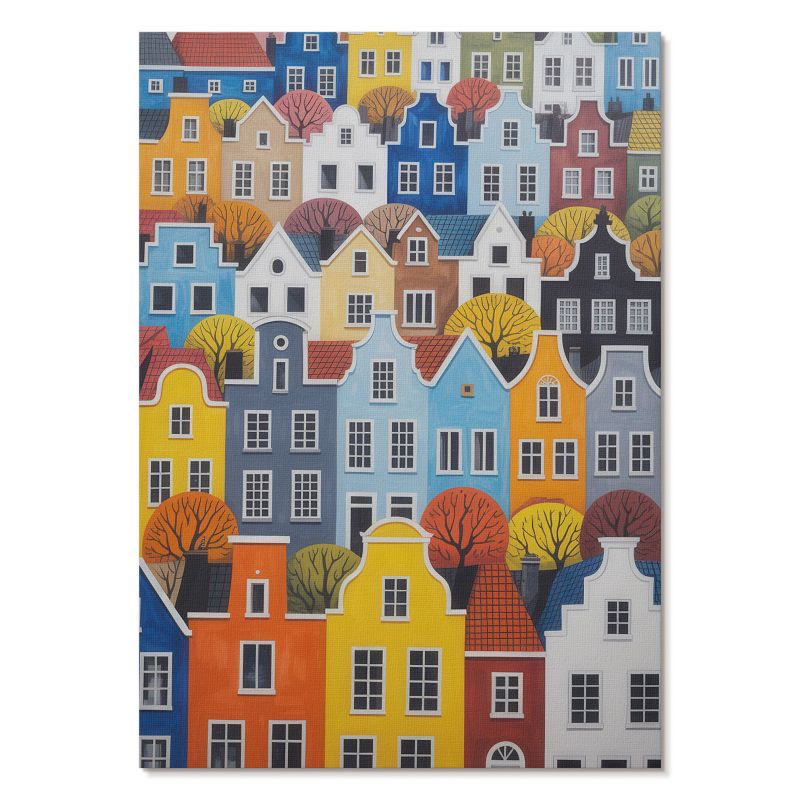Plakat na Płótnie Tulup 29,7x42 cm (A3) Kolorowe kamienice Do salonu, sypialni, biura 1 szt.