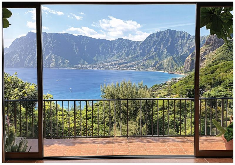 Fototapeta Okno 3D Morze WALLARENA 350x250 cm Tapeta Do Sypialni Salonu Na Flizelinie 1 szt.