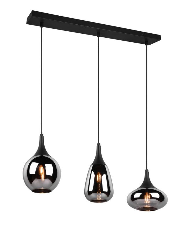 Lampa wisząca Trio VESTARI czarny matowa-chromowana 3xE14x40W IP20 wym:150x68,8x19,5cm - 1 szt.