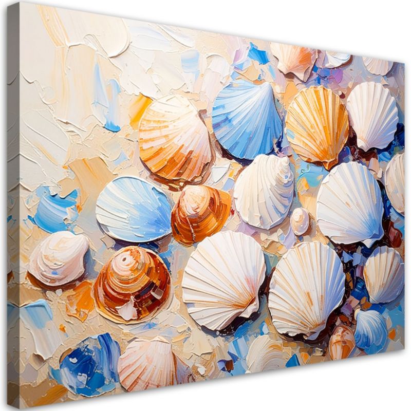 Obraz do salonu łazienki Feeby Muszle Plaża Piasek jak malowany 90x60cm 1szt