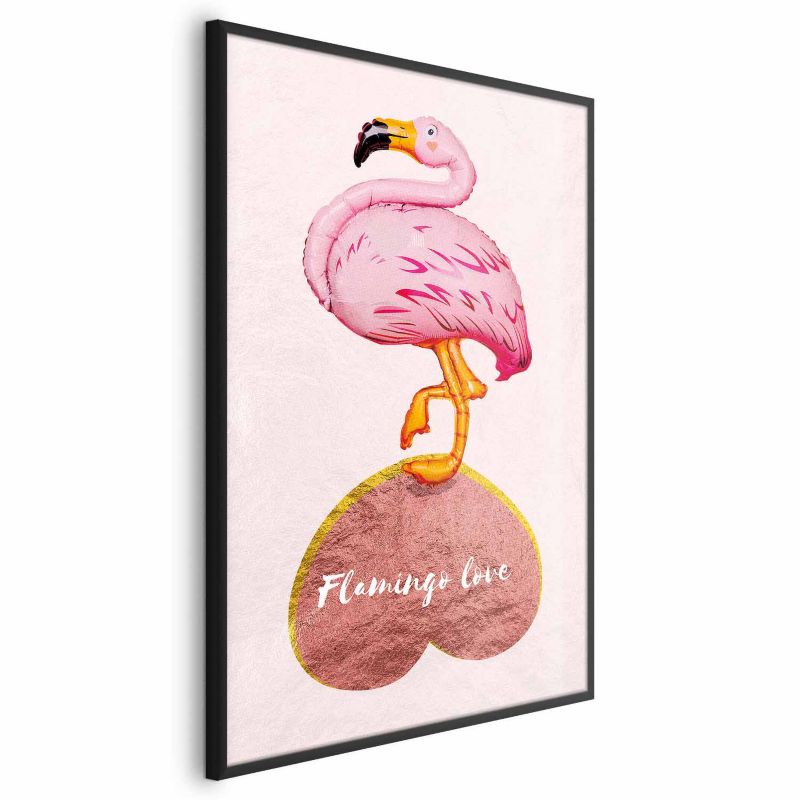 Plakat Artgeist Zakochany flaming 40x60 cm z ramą czarną bez marginesu 1 szt
