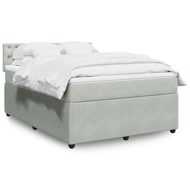 Łóżko kontynentalne WaszeMeble 140x190 cm jasnoszare WM-3287746 1 szt.