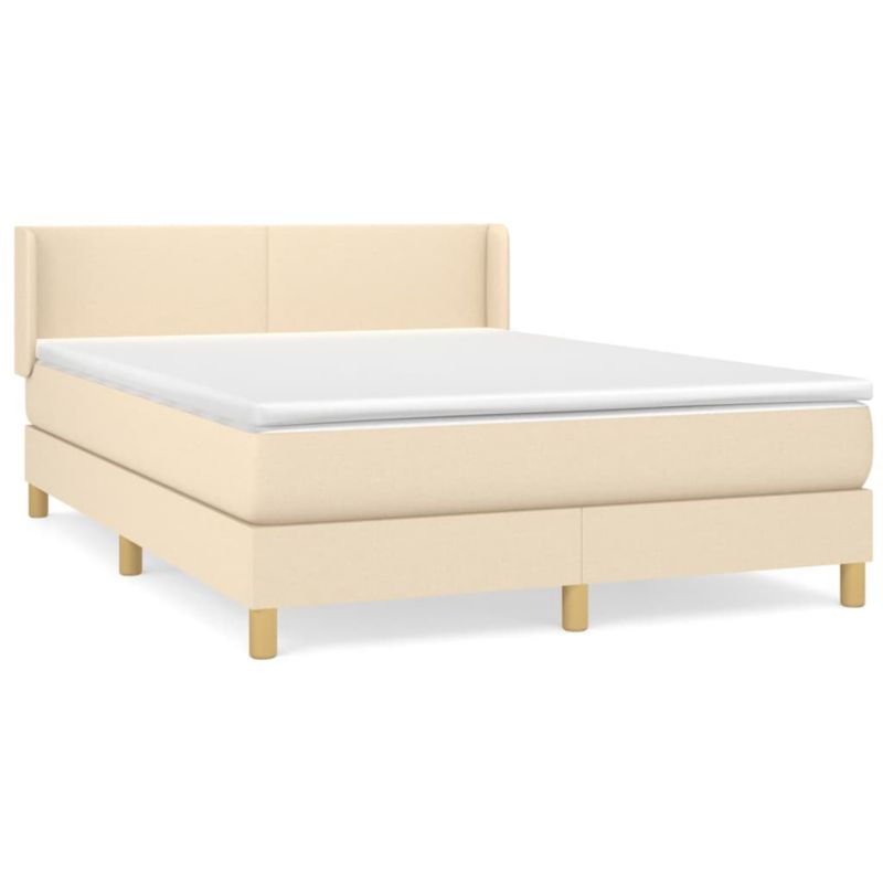 Łóżko z materacem WaszeMeble 135x190 cm Kremowy tkanina WM-3130110 1 szt.