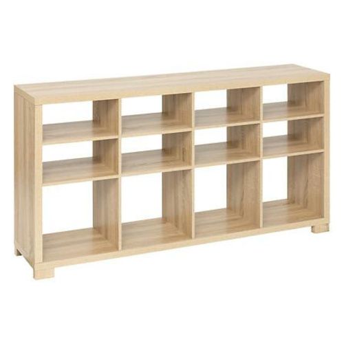 Regał na książki Bivoak niski 8 półek 5FIVE SIMPLY SMART naturalny MDF do salonu i pokoju młodzieżowego 1 szt.