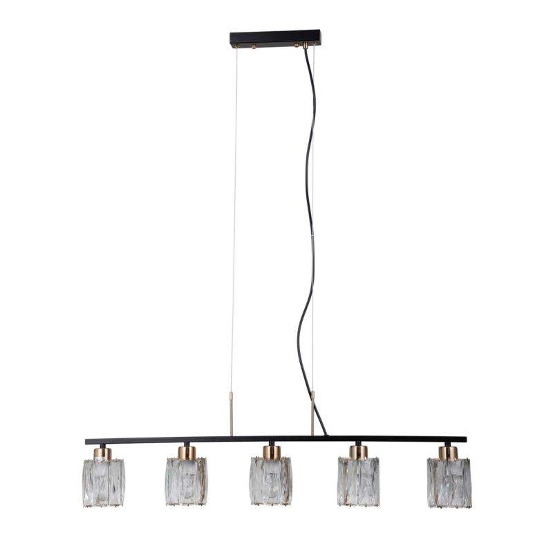 Lampa wisząca Italux SIMONA czarna matowa 5xE14x40W wym:110x85x10cm IP20 -1 szt.
