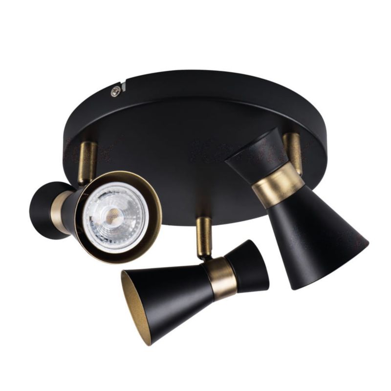 Lampa sufitowa Kanlux Mileno czarna-złoto 3 x GU10 x 35W wym: 20 x 20 cm - 1 szt.