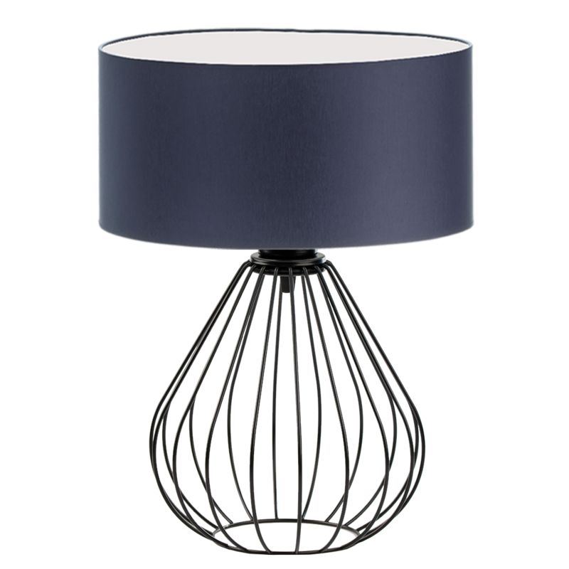 Lampka Nocna Volta Light Factory Konwalia Abażur Czarny/Granatowy 1xE27 1szt.