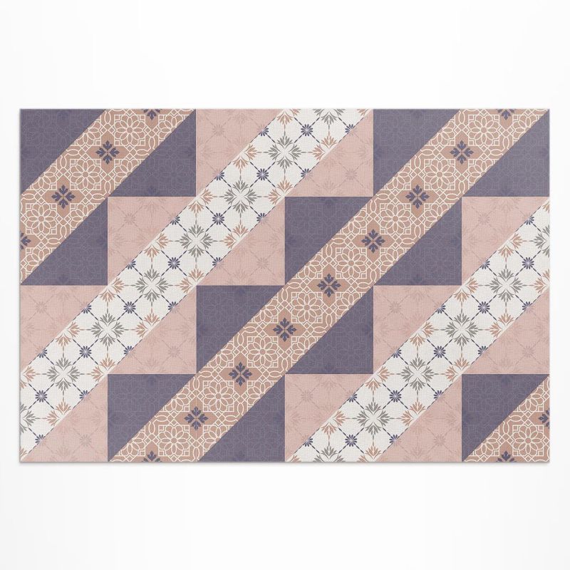 Dywan Winylowy Z Nadrukiem Wallfluent 150x225 cm Modernistyczne paski pastelowe ozdobne 1 szt.