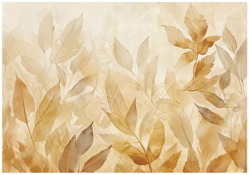 Tapeta Na Flizelinie Ścianę WALLARENA 350x250 cm Fototapeta Do Sypialni Salonu Kuchni Liście Abstrakcja 1 szt.
