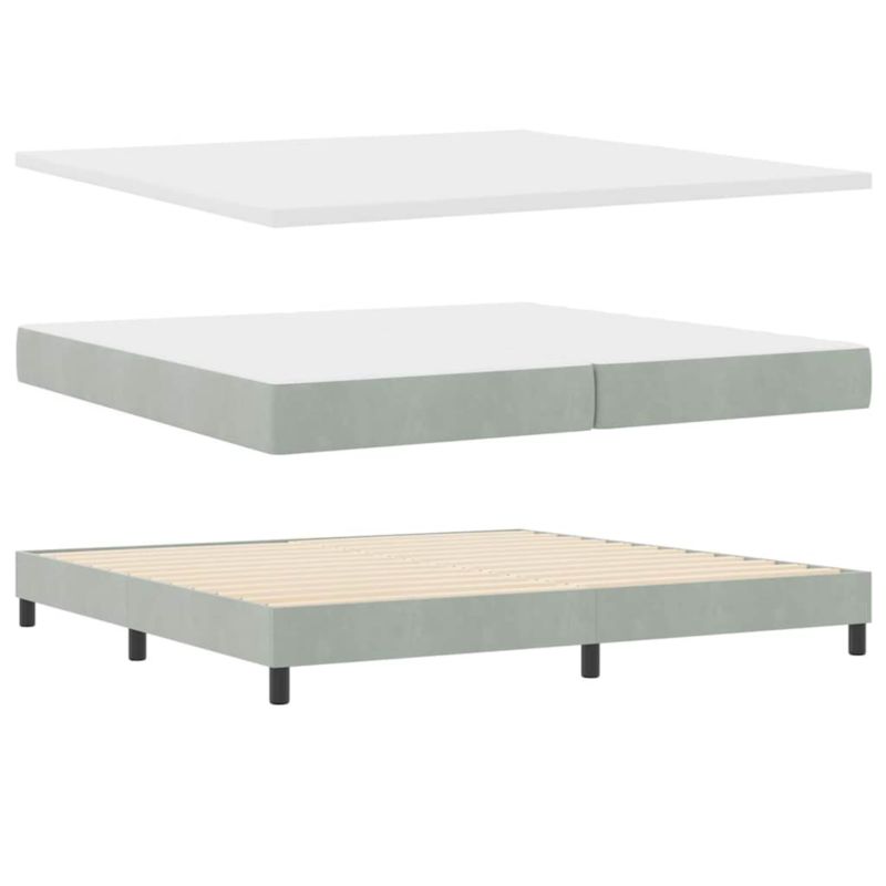 Łóżko z materacem WaszeMeble 200x220 cm Jasnoszary tkanina WM-3341486 1 szt.