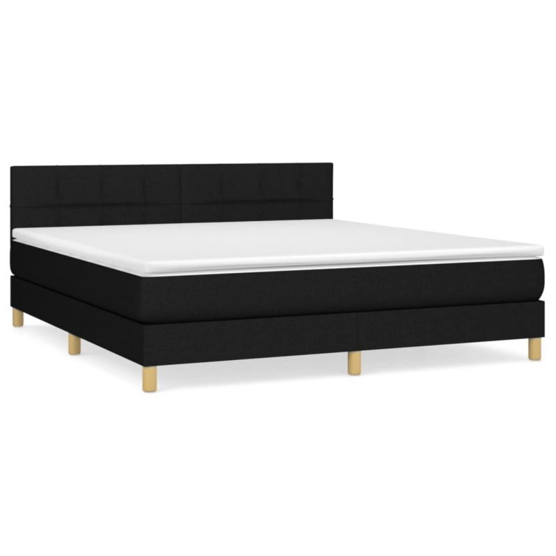 Łóżko z materacem WaszeMeble 180x200 cm Czarny tkanina WM-3140635 1 szt.