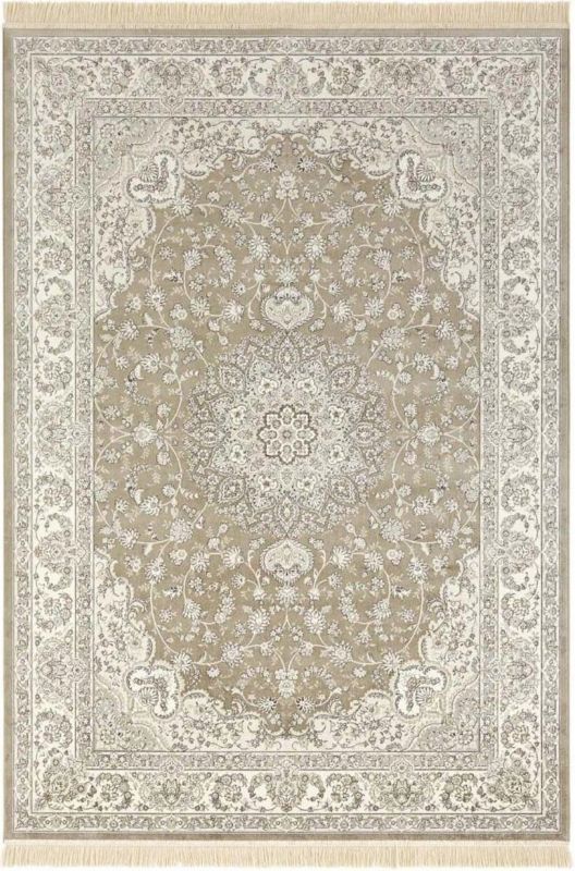 Dywan Nouristan 135x195, tradycyjny wzór kremowo beżowy, z frędzlami, do salonu, 1 szt.