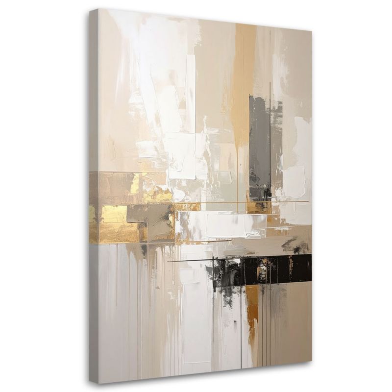 Obraz do salonu sypialni kuchni biura loftu Feeby Beżowa abstrakcja 60x90cm 1szt