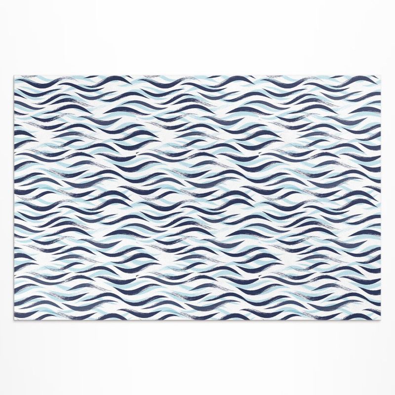 Dywan Winylowy Z Nadrukiem Wallfluent 80x120 cm Grafika malowane morskie fale 1 szt.